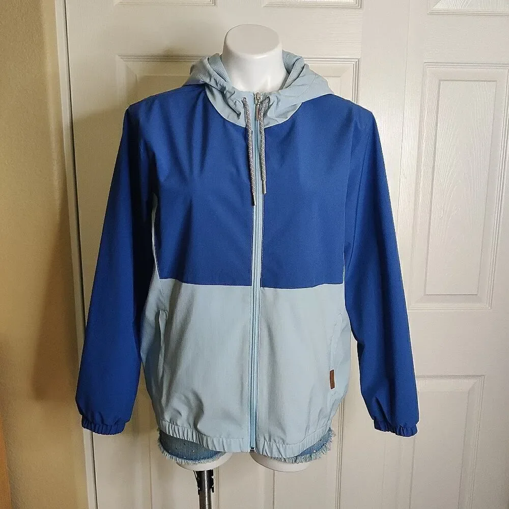 Voyager color block zip front windbreaker sz S